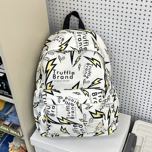 Schoolbag female ins style Korean version Harajuku large capacity graffiti junior high school student backpack college student high school student backpack white