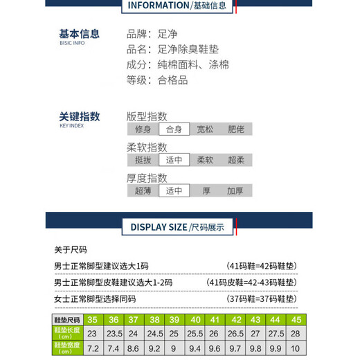足净防臭鞋垫男女除臭留香吸汗透气运动减震艾草军训鞋垫冬季 4双【升级防臭6627红色】 35