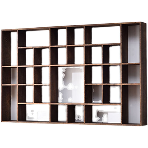 Él Jiangongbo estante antiguo de madera maciza pared china pared pared de madera sólida duobaoge taza de té tetera juego de té juego de almacenamiento de almacenamiento de pared especial 4839 gran tamaño tamaño gran tamaño
