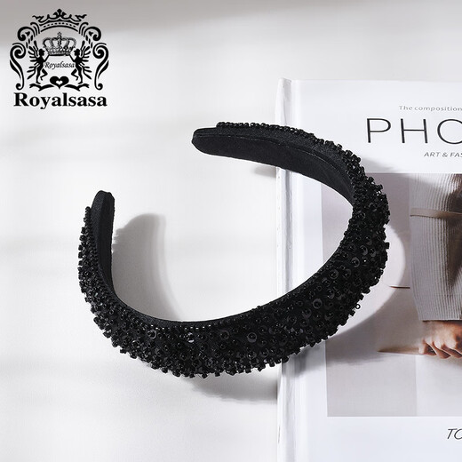 Royal sasa royal salsa heavy industry beaded sequin headband headband fashion versatile outdoor departure card French lady temperament headband
