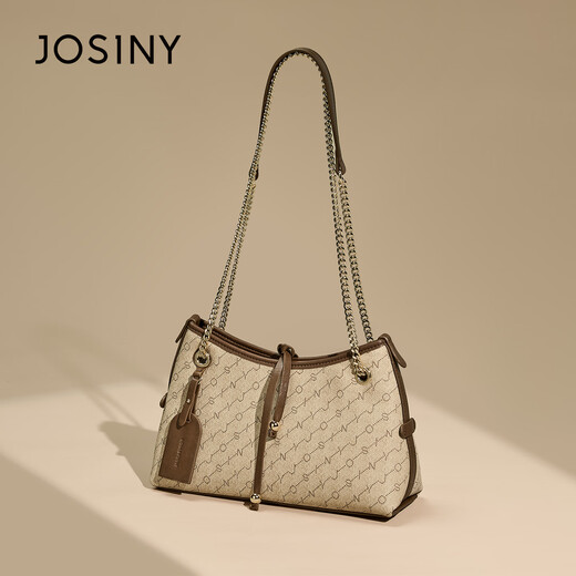 Bolsa de hombro Zhuosini con cremallera impresa en la bolsa europea y americana que viaja en el hombro versátil temperamento de San Valentín Bolsa de axilas Presbyopia Caki