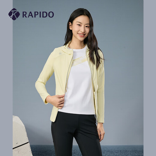 Rapido雳霹道春夏新款女士超薄空气层套装活力轻薄运动休闲外套官方旗舰 柠檬黄 XXS 155/80A