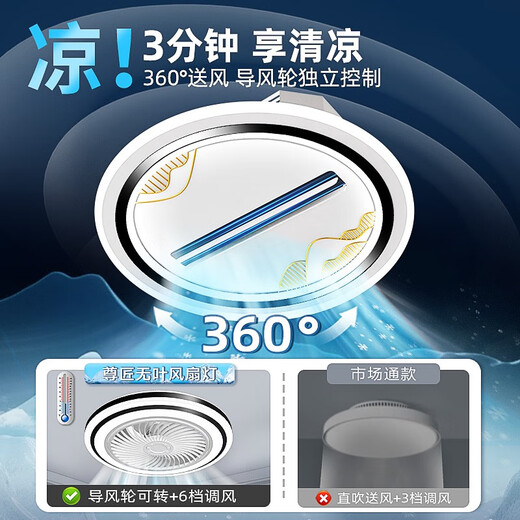 Leshi (NVC) 2025 Nouvelle chambre à coucher chambre principale chambre principale de lampe de lampe de lampe de lampe de la lampe de la lampe à fans de la lampe de plafond intégrée de la lampe de plafond zhongshan diamètre 5012 cm 56 watt app +