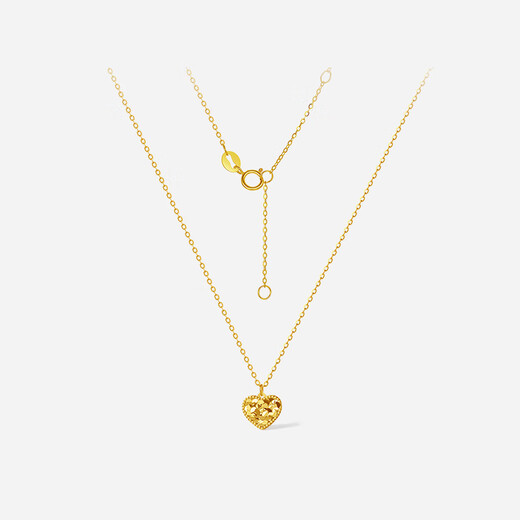 Saturday blessing yellow 18K gold necklace broken gold love color gold necklace birthday gift C0616152 40+5cm