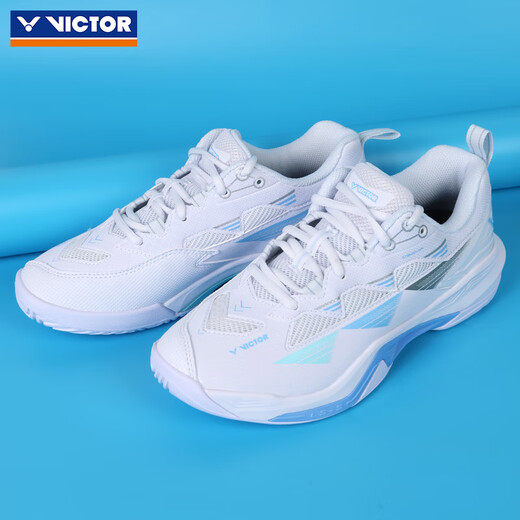 VICTOR Victory 25 new professional badminton shoes for men and women competition training sports shoes non-slip cushioning C90NitroLite C90HP-AM white fresh blue 43 VICTOR Victory 25 new professional badminton shoes for men and women competition training sports shoes non-slip cushioning C90NitroLite C90HP-AM white fresh blue 43