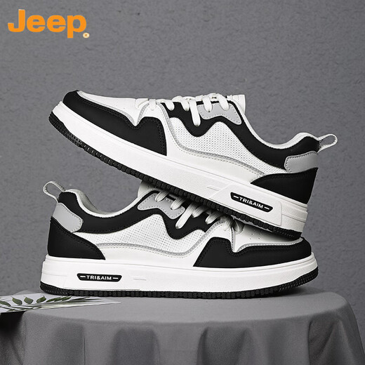 Jeep (JEEP) 2025 summer extra-large board shoes 45 national trend white shoes 46 sports casual shoes 47 plus plus fat men's shoes 48 6169 white and black mesh style 39