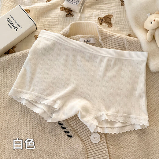 Pantalones de boxeadores modales para mujeres ropa interior floral de crema verano Pantalones de seguridad de niñas transpirables delgadas de dos en uno L 3 piezas L