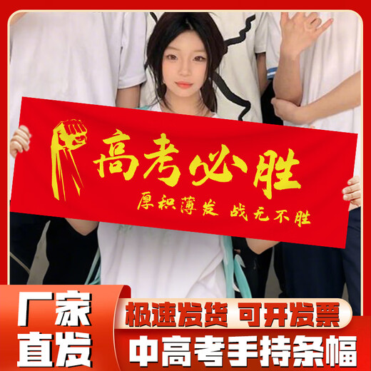 伊梦中高考必胜加油励志班级教室氛围装饰装扮布置用品定制手持横条幅 B手持条幅7024-中高考-款6