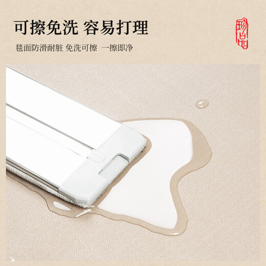 OQB金色入户门地垫防水中式金黄色风水pvc免擦洗进口玄关防滑耐脏脚 进宝金色12163 60*90cm高档皮革 加厚款5MM