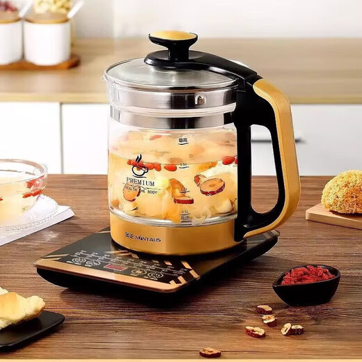 Jinzheng health kettle fully automatic thickened glass black tea making electric kettle decoction kettle electric kettle Chinese medicine kettle 1828E gold single pot + lid 1.8L