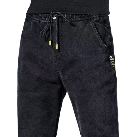 Jiaqing work pants men's wear-resistant loose elastic summer construction site tear-proof denim overalls labor protection work pants 433 gray high quality 2XL recommended 135-150Jin Jin equals 0.5 kg