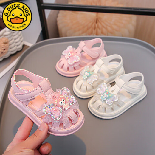 G.Duck Kids Little Yellow Duck Girls Sandalen Süße Bow Kulomi 2025 Sommer Neue Kinderschuhe Anti-Schlupf-Mode und vielseitig DM-9902 Pink 28 Größe 16,5 cm