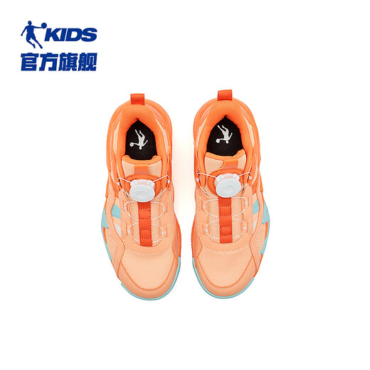 Jordan Children's Basketball Shoes Big Children's Spring and Autumn Knob Buckle Sports Shoes Boys' Shoes Shimmer Orange/Sun Orange 35