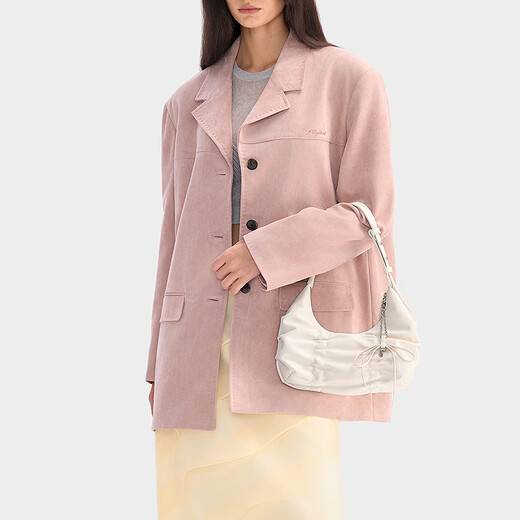 Charles/Keith25 Herbst Neues Produkt Retro gefaltete Bogen Eins Schulter-Achselhöhlen-Achselhöhlen-Scherbe Chinesische Valentinstag CK2-40271626 Creme Milk White S