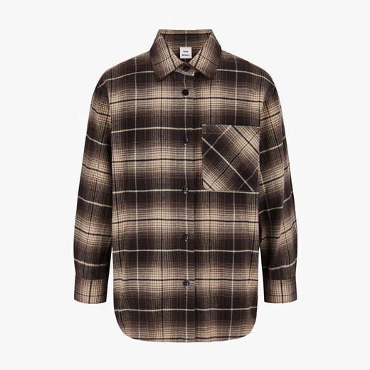 little MO&Co.童装秋装新款男女童纯棉复古格纹长袖衬衫衬衣开衫