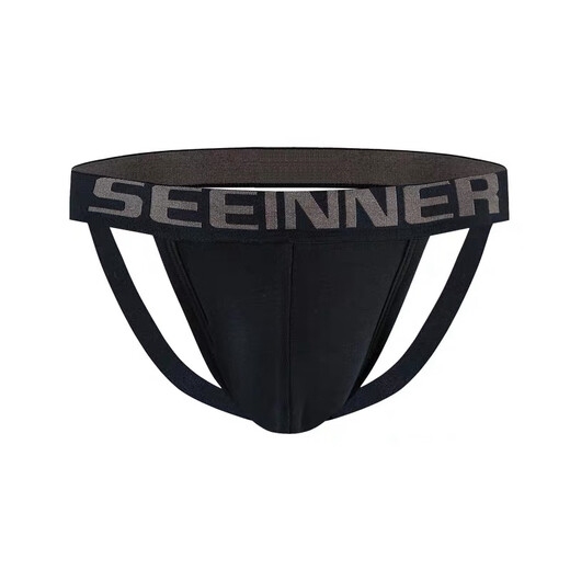 Tserekle men's double-butt underwear pure cotton thong solid color sexy comfortable buttocks breathable combed threaded cotton men's underwear trendy white M