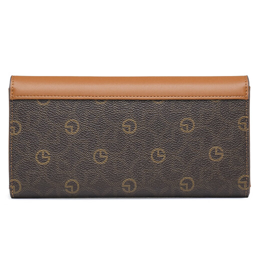 Jinlilai Damenbeutel Sommer Neuer Frauen Brieftasche Lang Silbertasche Retro gedruckt Clutch Coin Wallet Frauen brauner Kaffee