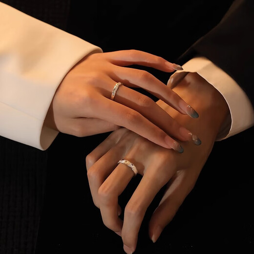 MZMZ Sun and Moon Platinum Couple Ring PT950 Platinum Pair of Rings Wedding Valentine's Day Birthday Gift for Girlfriend and Wife Light Luxury Style - Local Warehouse for Next Day Delivery Women's Style