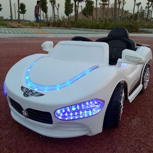 Children's car electric car four-wheel car for boys and girls with remote control toy car that can sit on the baby's charging baby stroller upgraded wine red + dual drive large battery + swing remote control leather seat