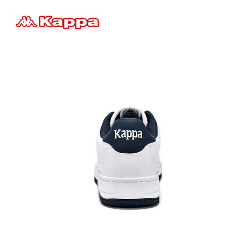 KAPPA卡帕背靠背女鞋秋季透气小白鞋子女板鞋新款情侣鞋百搭休闲运动鞋 经典白/海昌蓝 38