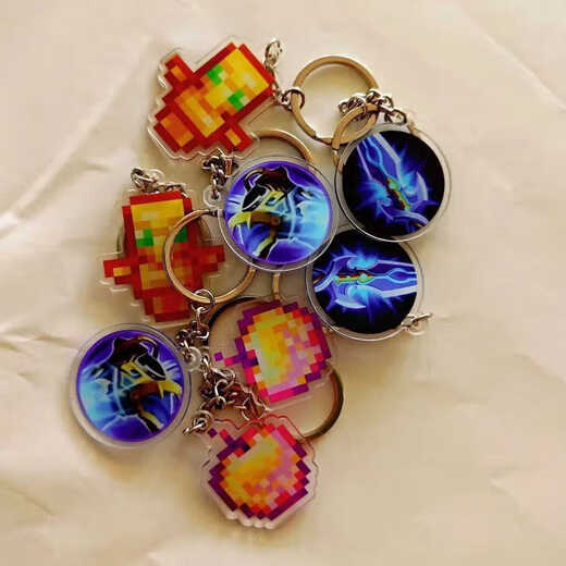 我的世界周边Minecraft钥匙扣不死图腾附魔金苹果挂件礼物卡通 4cm钥匙扣双面覆膜 【不死图腾+附魔金苹果】2个