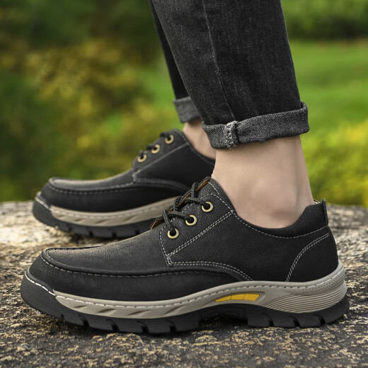 Rankdavid Light Luxury New Brand 2025 Spring and Summer Live transmite nuevos zapatos de lace-up para hombres de gran tamaño zapatos de cuero negro casual JCG9715 Negro 38