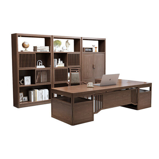 New Chinese style office desk and chair combination all solid wood boss desk president desk simple modern executive desk office furniture 1.8m desk