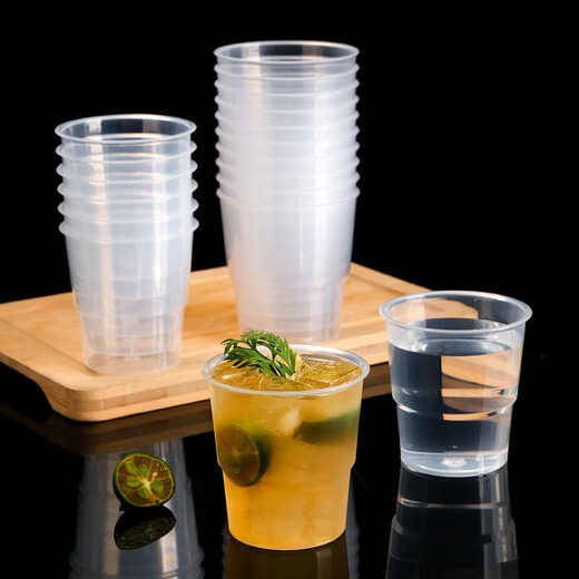 Aviation cup disposable hard cup tea cup food grade transparent plastic thickened household coffee cup wine tasting cup 100 pieces 160ML step cup