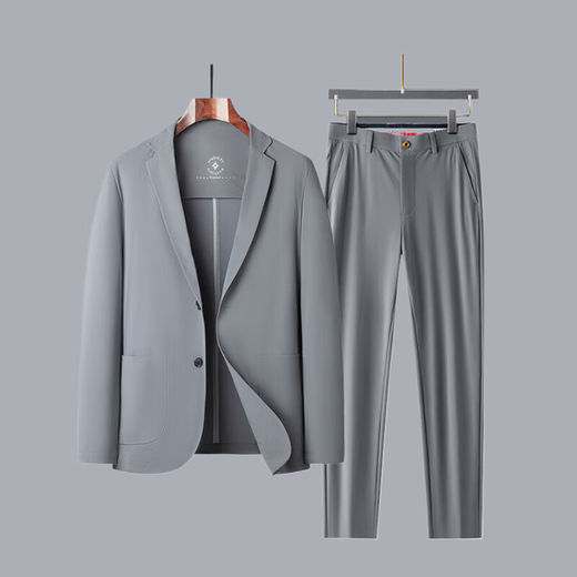 Wirpta high-end brand ice silk sunscreen suit suit for men in summer, light weight, waffle breathable two-piece business suit, navy two-piece suit (pay attention to height and weight) L 175 (suitable for 125-145 Jin Jin equals 0.5 kg)