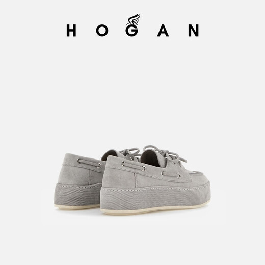 HOGAN【TC】女鞋春夏系列H-Wrap系列H681船鞋系带厚底鞋 灰色 37