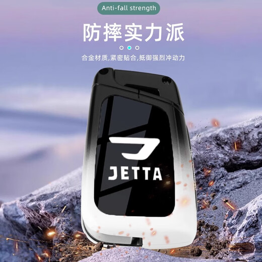 创勋（CHUANGXUN）适用大众捷达vs5钥匙套vs7汽车专用va7 va3钥匙包保护壳扣男女 捷达B款【枪色】+编织扣 .