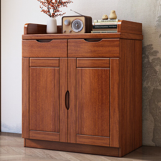 Yuemu Journey all-solid wood shoe cabinet home entrance entrance cabinet storage cabinet integrated wall-mounted economical large-capacity storage cabinet 3-door shoe cabinet