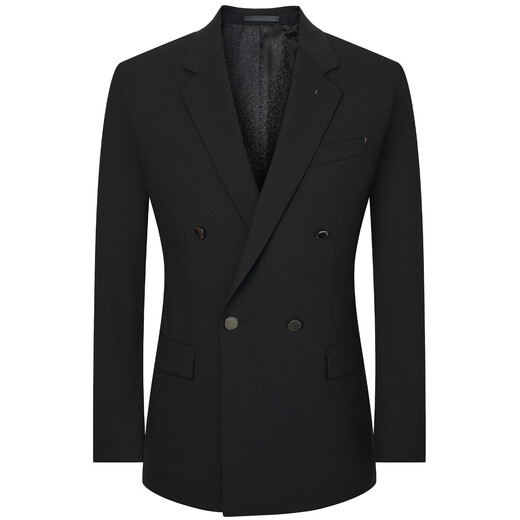 Angel Bird Fashion Double Breasted Suit (Top) Men's Double Slit Straight Suit KEBB251010S Black 48A