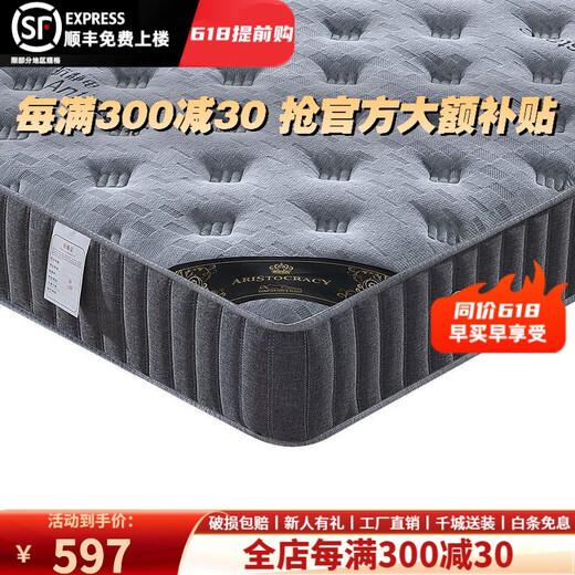 乾寅弹簧床垫1.8米双人家用乳胶弹簧垫酒店专用独立袋装20cm厚可定制 独立圆簧+高弹海绵20cm厚 1350mm*2000mm