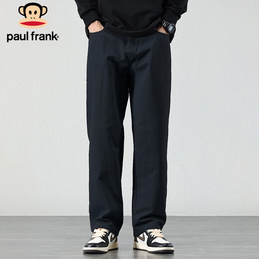 Paul Frank Casual Pants Men's Autumn and Winter Straight Pants Men's Simple Trendy Brand Korean Style Wide Leg Men's Pants Long Pants Black M