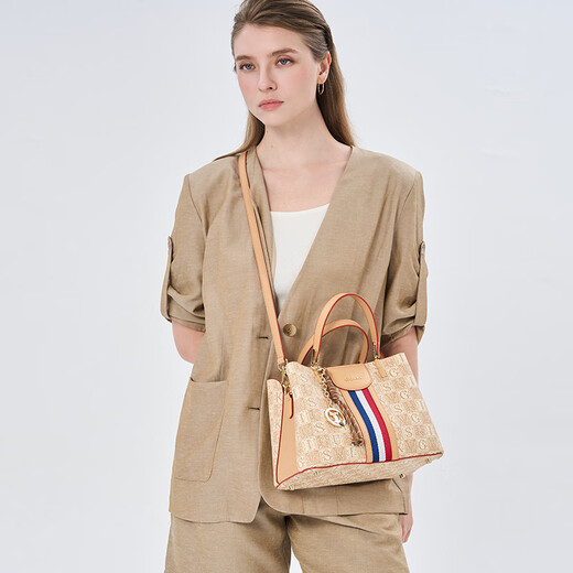 
GUSKI French brand women's bag 2025 new bucket bag printed one-shoulder crossbody handbag tote bag Valentine's day birthday gift girl apricot color [Apricot] Send your girlfriend to your wife to your mother to your girlfriend