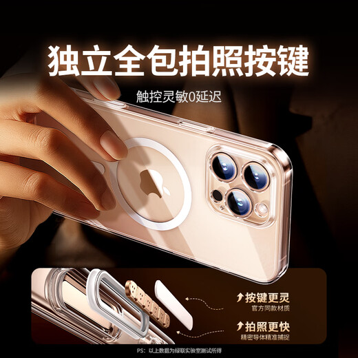 绿联【相机按键全包|环保认证】适用iPhone16ProMax手机壳苹果16ProMax保护套磁吸壳抗黄超薄防摔透明