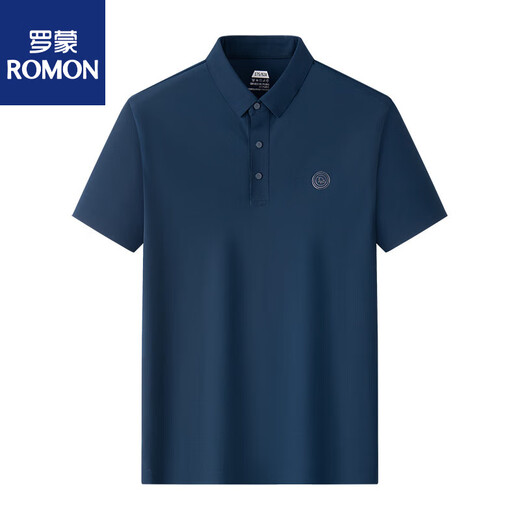 Lomon Light Luxus High-End-Kurzärärmel-T-Shirt Herreneis Seide Neue Sommer-Revers Maulbeer-Seiden lässige dünne Polo-Hemd Himmelblau 1 Eyy 1421 M 165