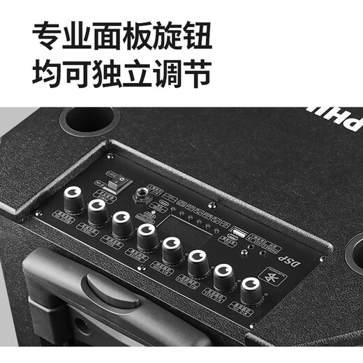 Philips outdoor stage high-power square dance audio mobile portable trolley commercial conference speaker wireless Bluetooth high volume karaoke amplification with dual microphones SD170MAX 12-inch bass + dual microphones