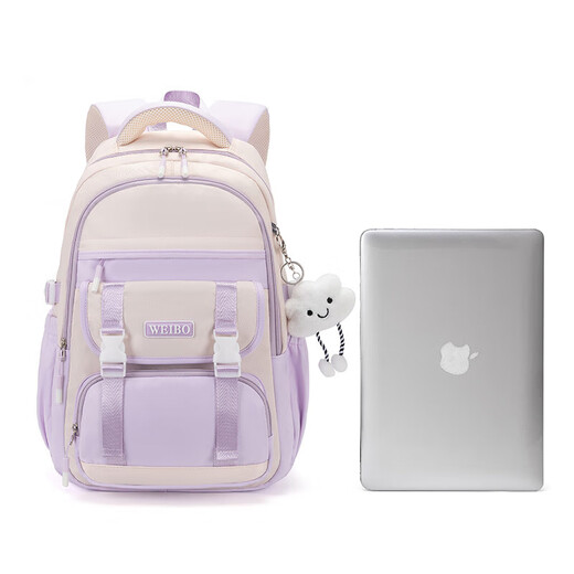 Brand d'études d'études d'école secondaire d'Ounchi Brand pour femmes pour femmes nouvelles élèves de grande capacité occasionnels Sacquage de réduction du fardeau léger pour les femmes Purple 35cm * 23cm * 46cm