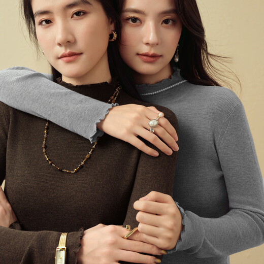 
Shifanli ('SEIFINI) [Basement of King of Lily of the Valley] Shifanli Wood Ears Half-Turnneck Sweater 25 Autumn New Thin Sweater Women Beautiful S