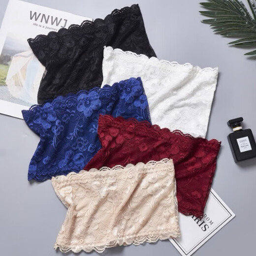 Burgund Damen Brustpackung ein Zeilen-Brust-Anti-Exposition sexy Spitze Basis trägerloser Brustpolster 1 Stück [Weiß]-Zero fünf Wischtücher eine Größe [geeignet für 80-130jin [Jin ist 0,5 kg]]