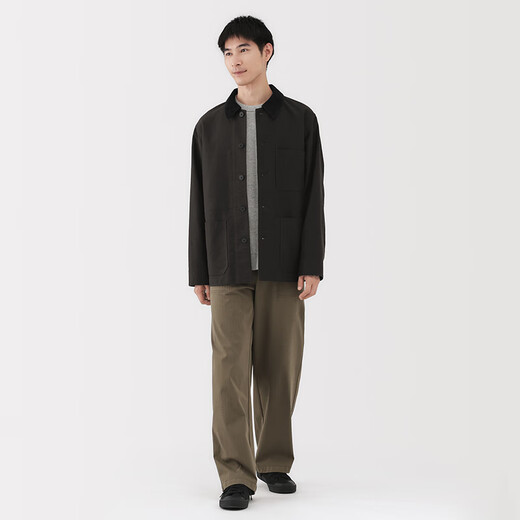 MUJI Men's Kapok Blend Corduroy Collar Jacket Men's Jacket Fall 25 Outerwear Men's Men's Dark Gray M (170/92A)