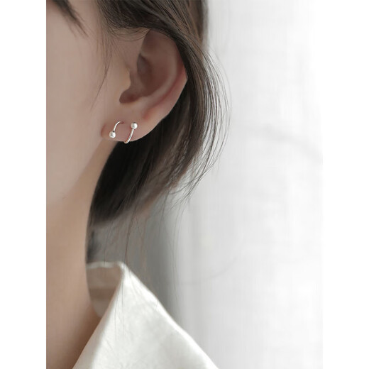 Yingtang Old Phoenix 9999 sterling silver ear piercing sleeping sterling silver no-removal earrings 2025 new earrings earrings three pairs of different styles every day 99% choice 999 sterling silver ear piercing earrings allergy refund guarantee