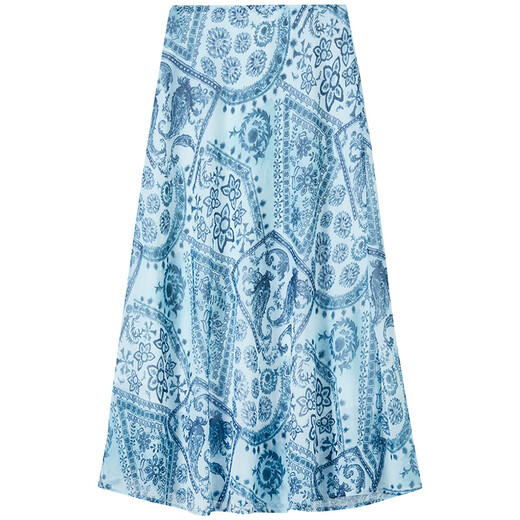Chamdola enge hohe Taille Bohemian bedruckte Rock für Frauen Sommer ethnischer Feiertag Pendeln Long Light Chiffon Rock