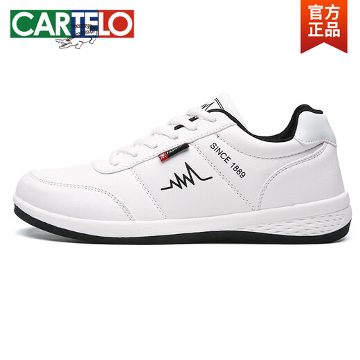 卡帝乐鳄鱼（CARTELO）老北京布鞋男鞋夏季透气男士休闲皮鞋防水板鞋子皮面潮流运动鞋男 黑金6636-帆布鞋 39