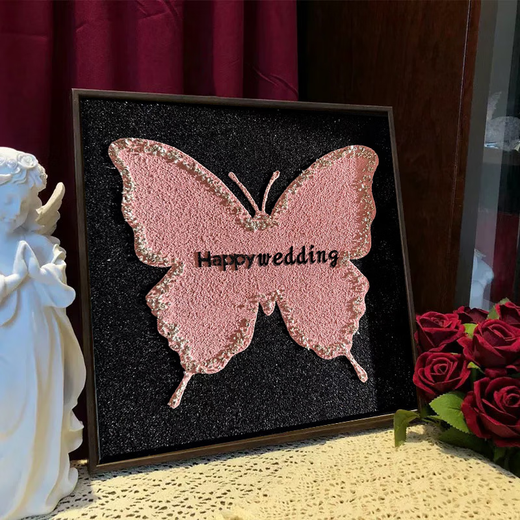 Three-dimensional tiger pearls wedding gift three-dimensional texture painting DIY digital oil painting fill color handmade acrylic texture XH13799 20x20cm thick solid wood inner frame