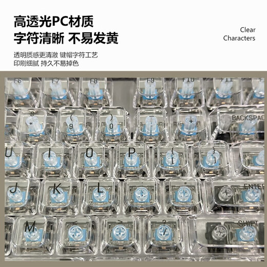 罗技845有线透明机械键盘办公游戏电竞背光高颜值男女生青茶红轴 缤纷彩虹 青轴