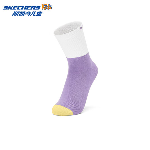 Skechers Skechers children's unisex mid-calf socks for girls lavender purple sweet pink soft and comfortable socks L424K076 lavender purple/sweet pink/04MD one size 130 L