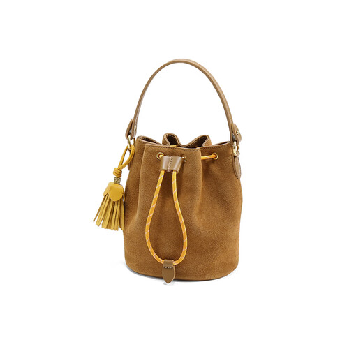 Belle Bag Women's 25 Autumn Shopping Mall same retro suede casual one-shoulder crossbody hand bucket bag X7387CX5 Brown F